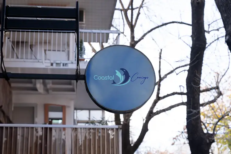 Coastal Cravings signage logo mockup