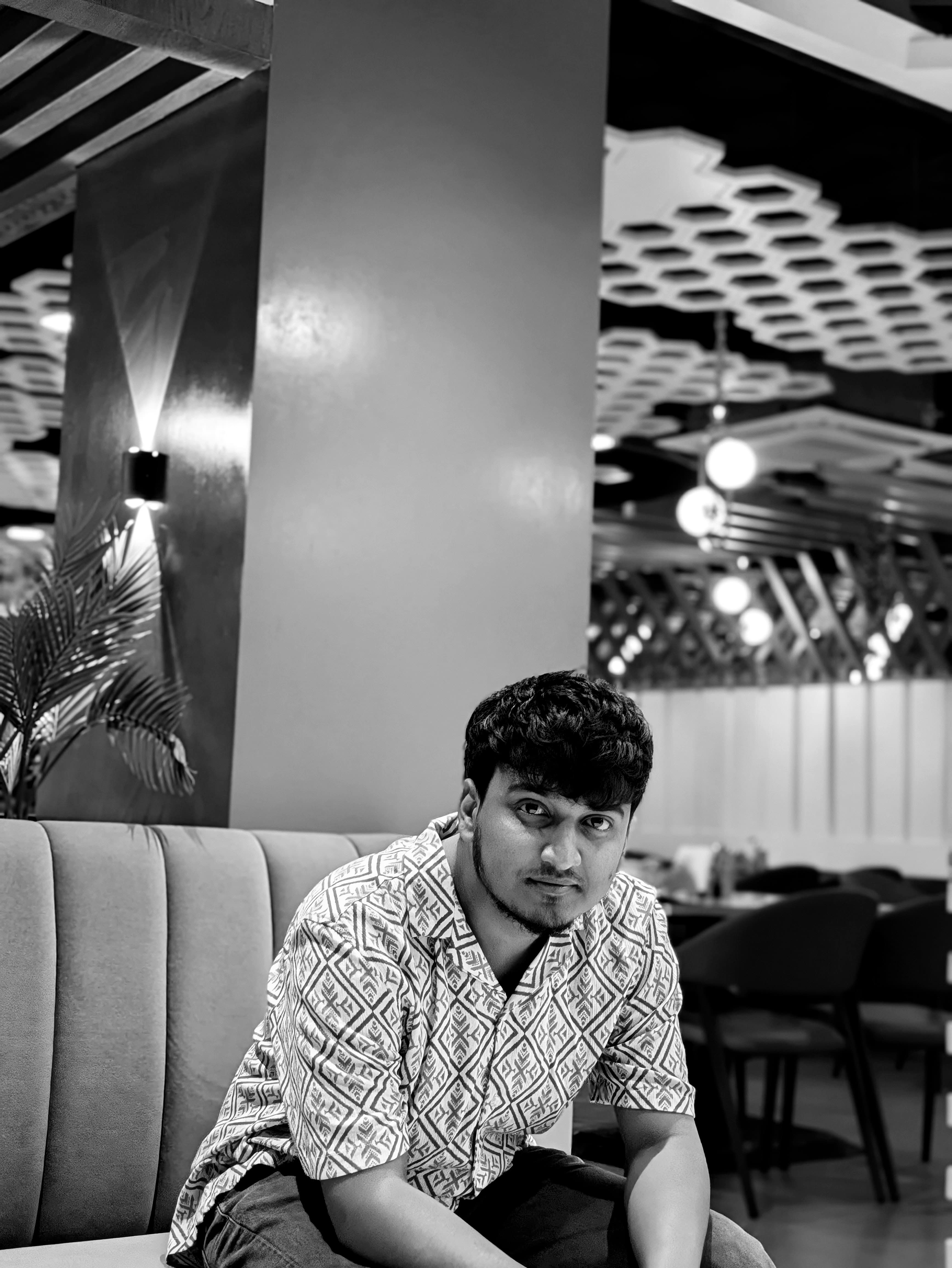 Geetha Krishna portrait black and white